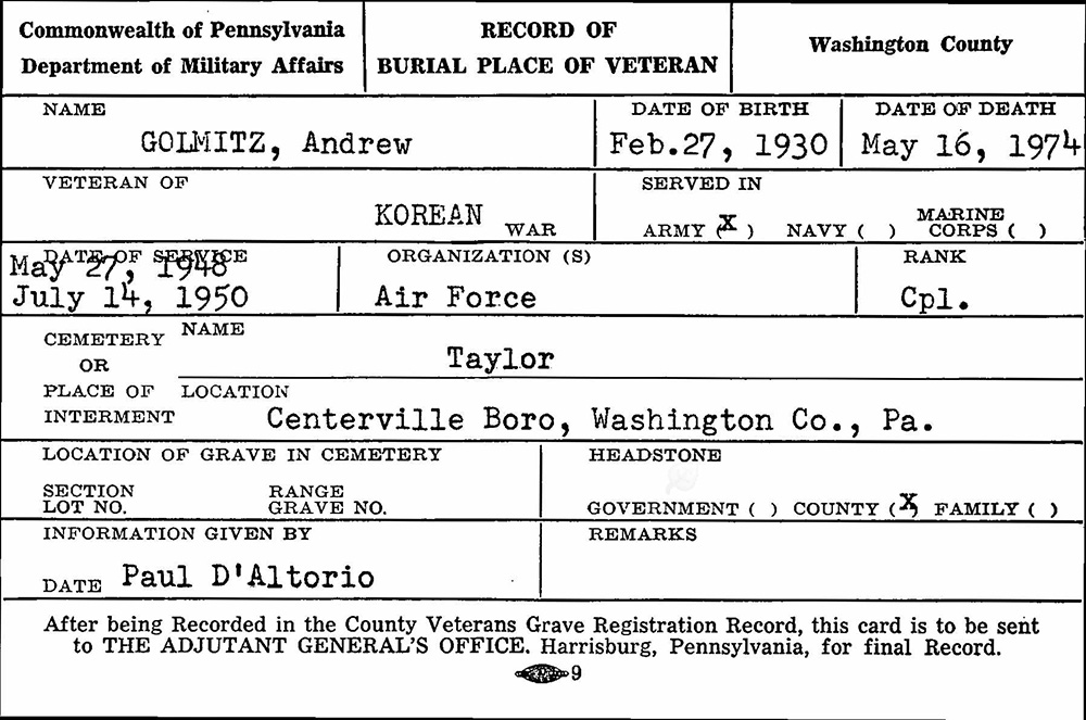veteran burial